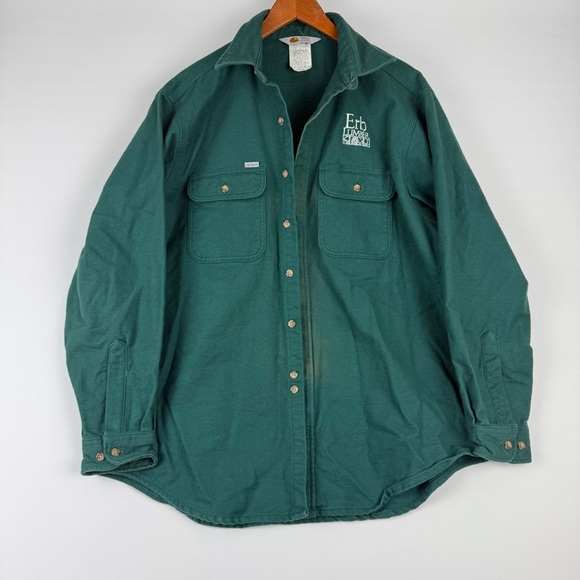 Vintage Carhartt Rugged Outdoor Wear Canvas Work Shirt Jacket – Green – Size XL - Picture 1 of 8